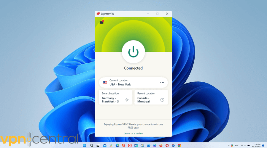 ExpressVPN connected