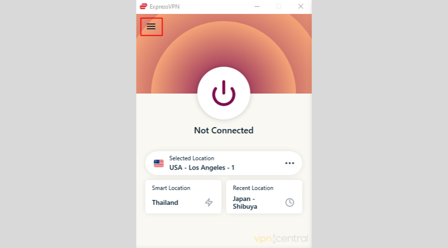 ExpressVPN settings