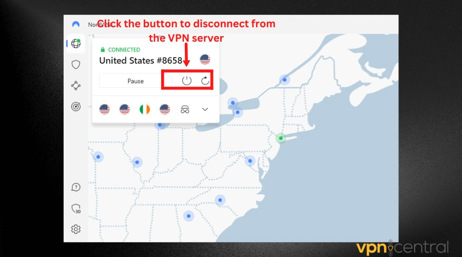 nordvpn disconnect