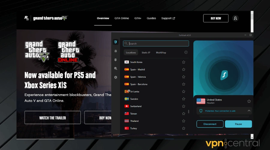 surfshark vpn working with gta