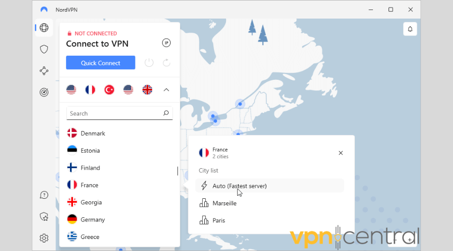 NordVPN France city list