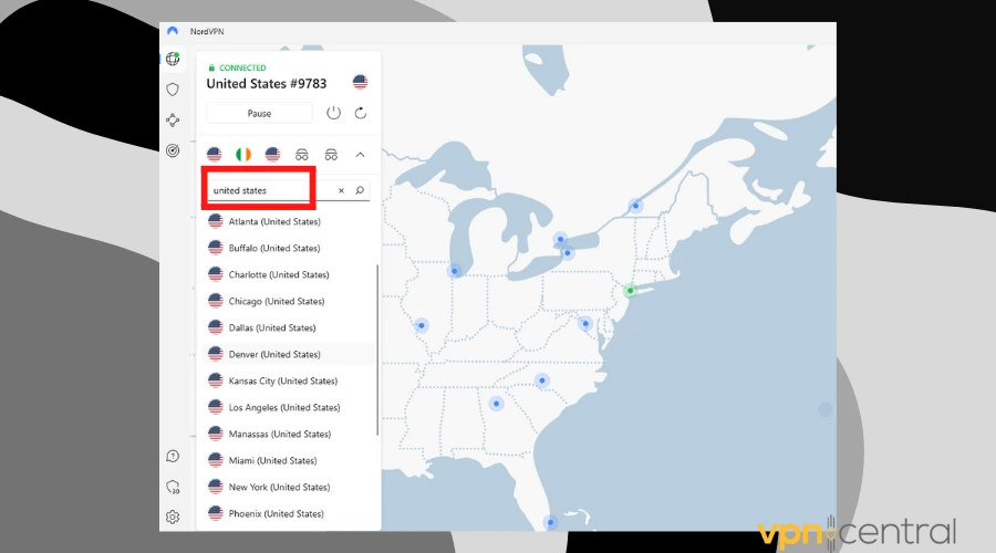 nordvpn us server list