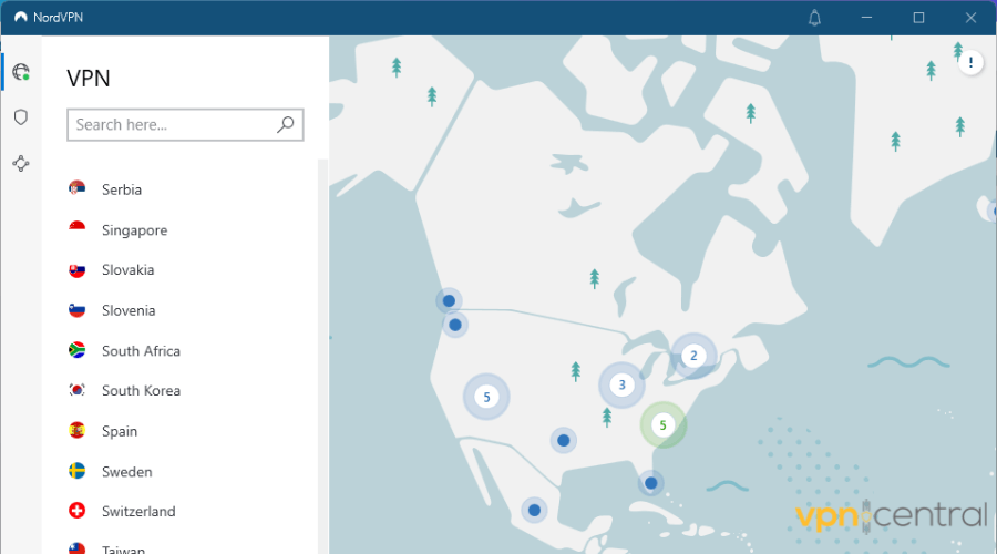 nordvpn server list