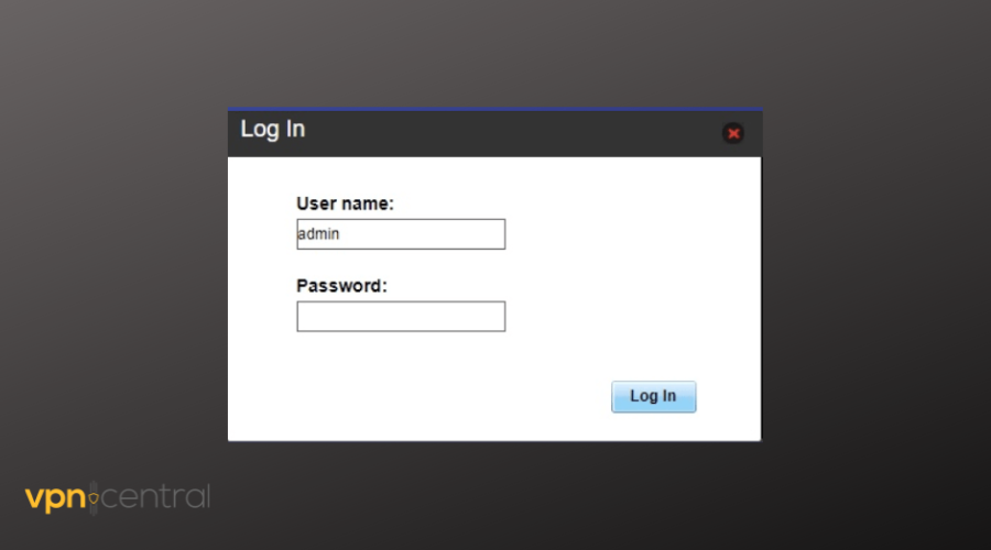 login to router admin panel