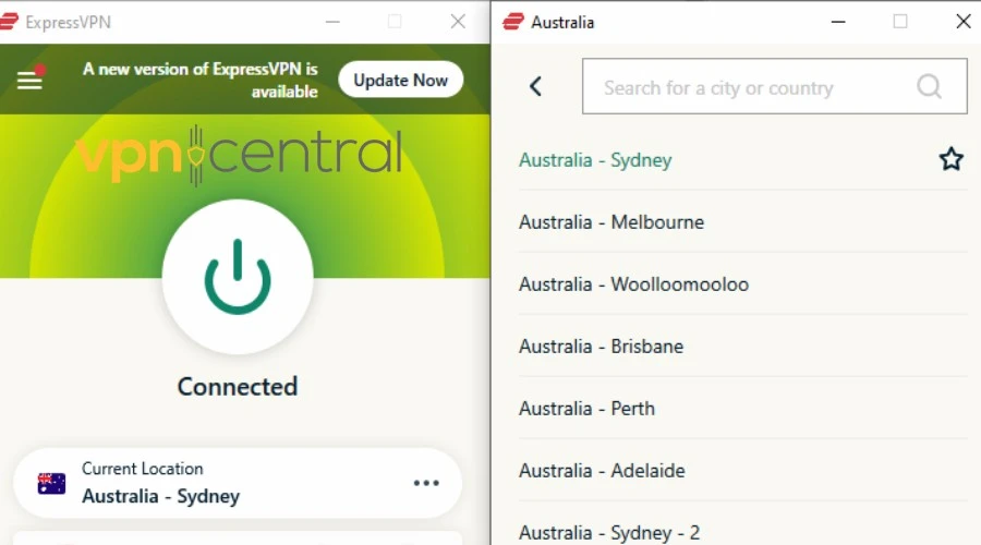 ExpressVPN Australia IP address