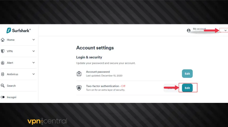 enable 2fa authentication
