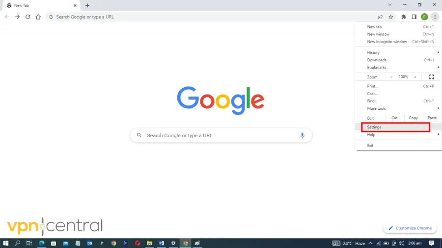 Настройки Google Chrome