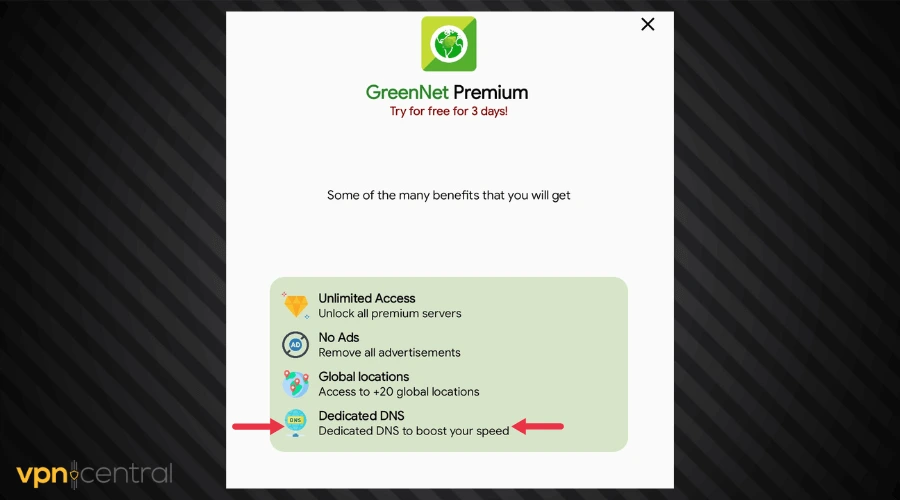 grennet vpn dedicated dns