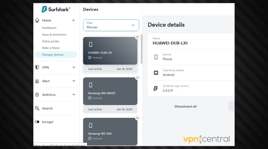 vpn connected devices