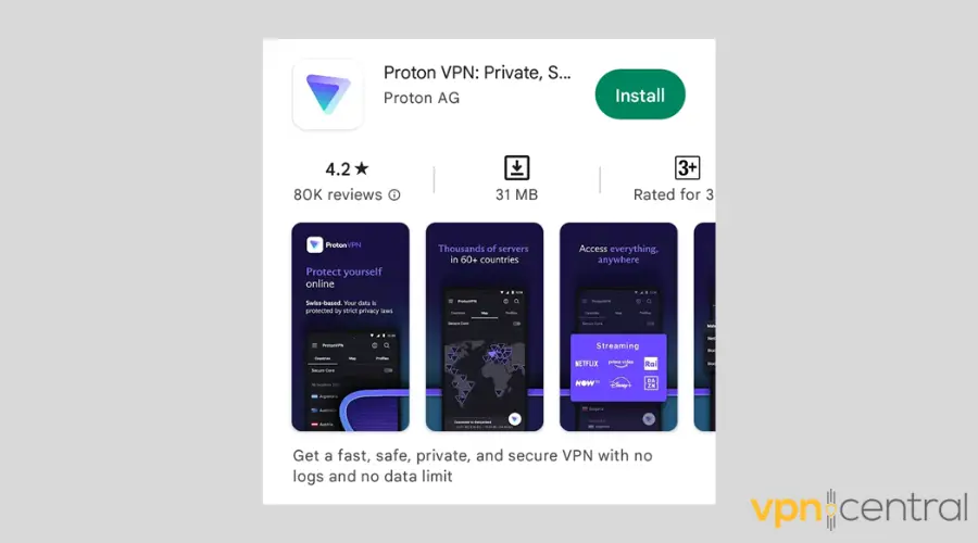 Download Proton VPN from Google Play Store