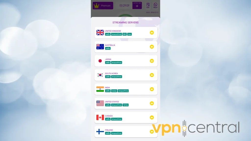 ryn vpn streaming servers