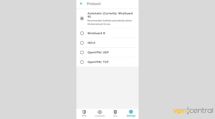 Surfshark VPN WireGuard protocol