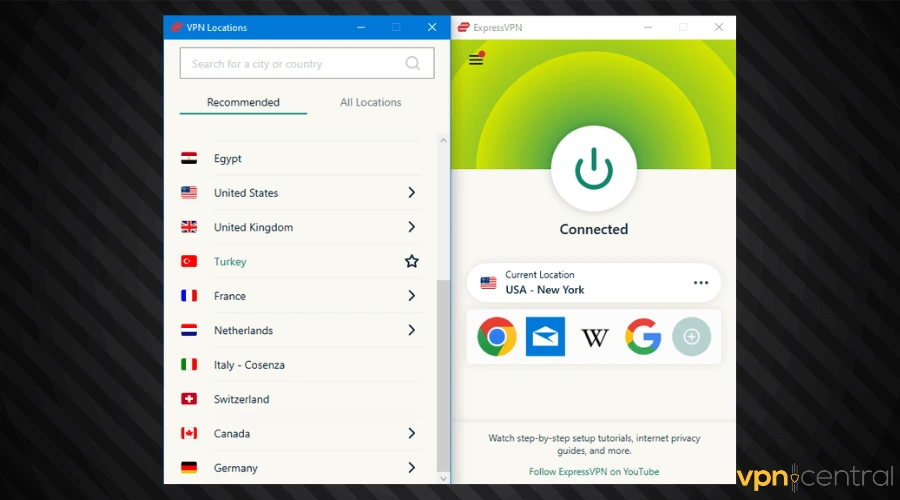 expressvpn connected