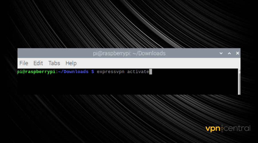 expressvpn activation command on raspberry pi