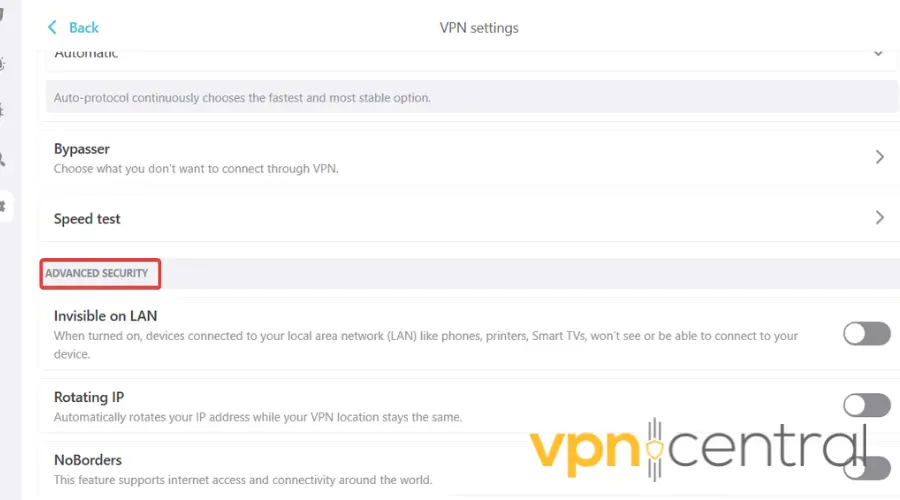 advanced security vpn