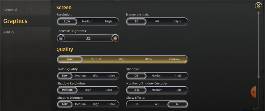 albion online graphics settings