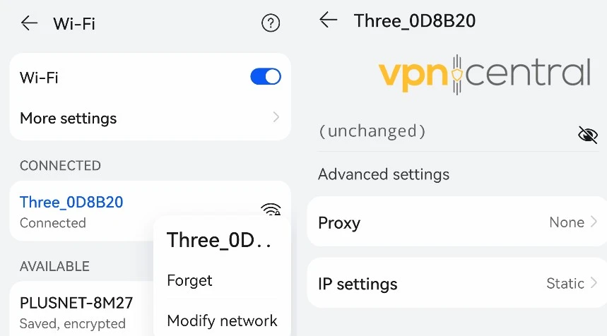 andrpod wifi settings proxy