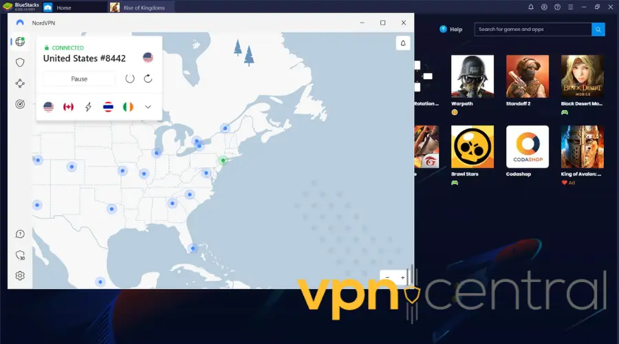 bluestacks working with vpn