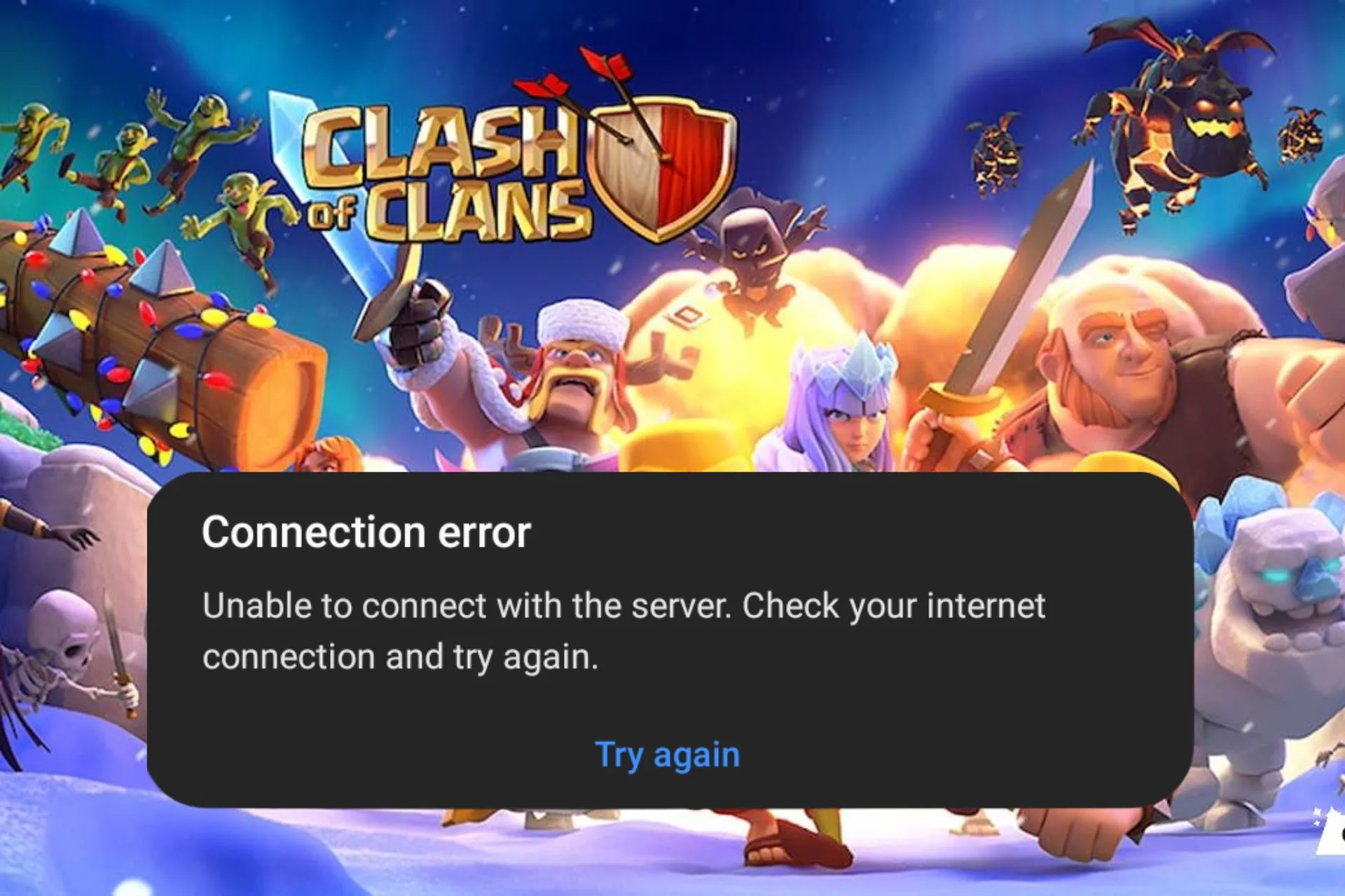 clash of clans unable to connect to server