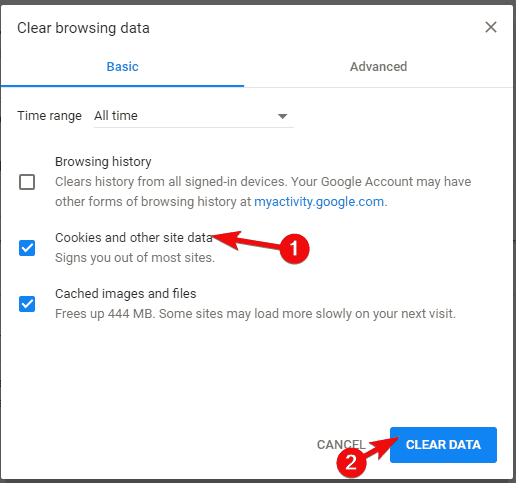 clear data