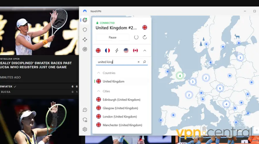 eurosport working with vpn