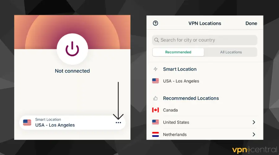 expressvpn ios interface