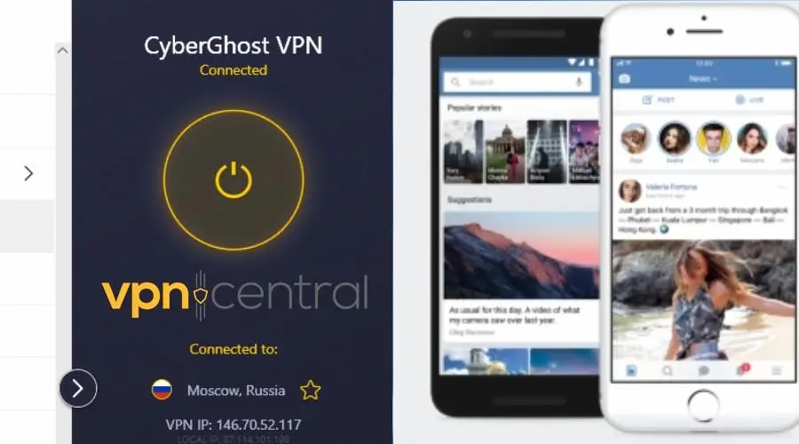 vk unblocked with cyberghost vpn