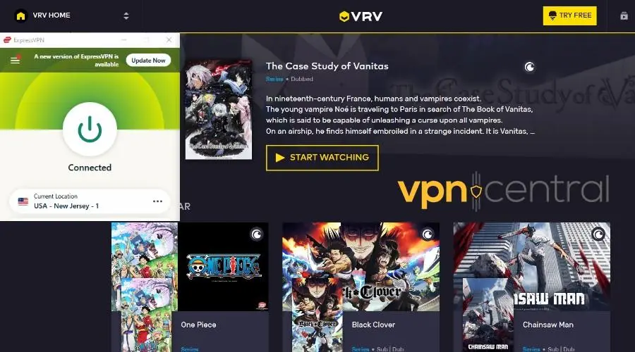 vrv unblocked with expressvpn