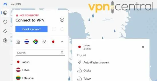 nordvpn japan server locations