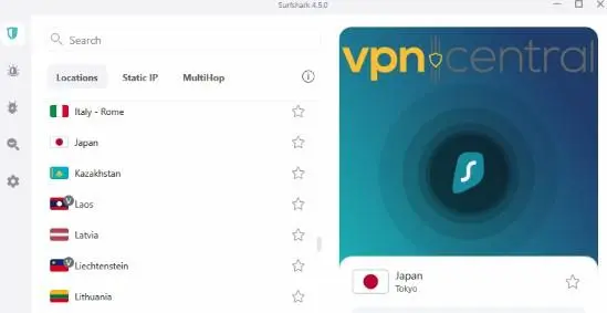 surfshark tokyo japan server