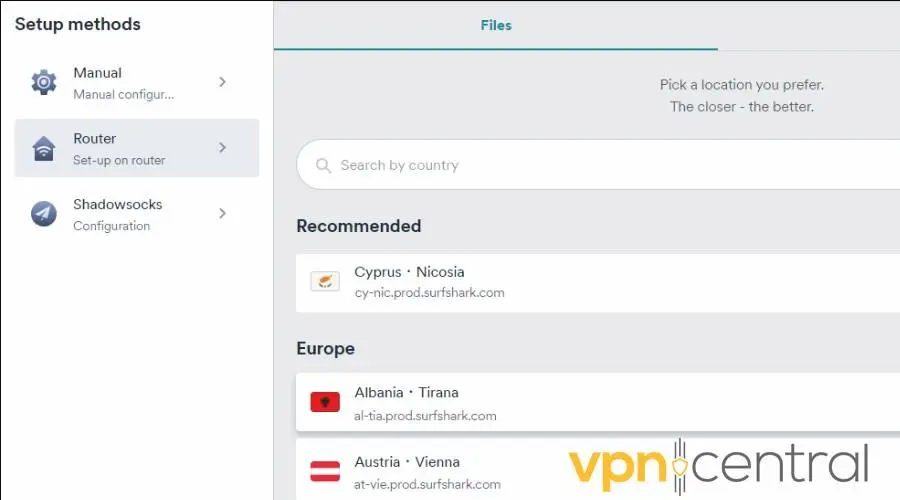 surfshark vpn zte router files