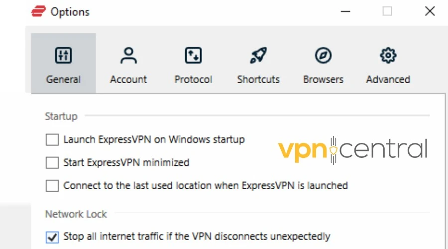 ExpressVPN 킬 스위치