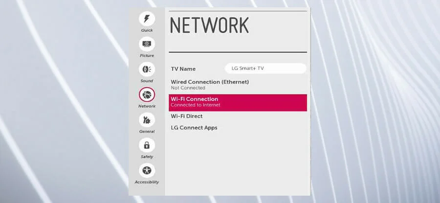 lg smart tv wi fi connection
