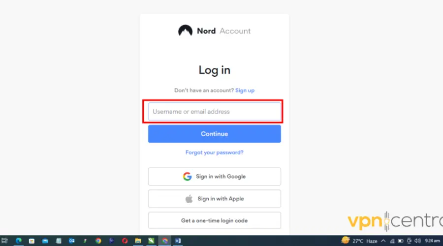 login nord account