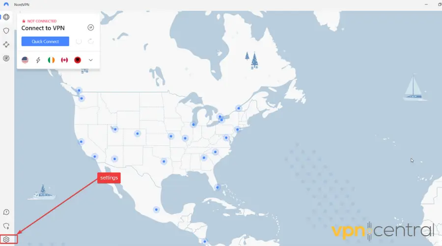 nordvpn settings gear icon
