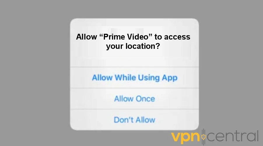 Prime Video location iOS