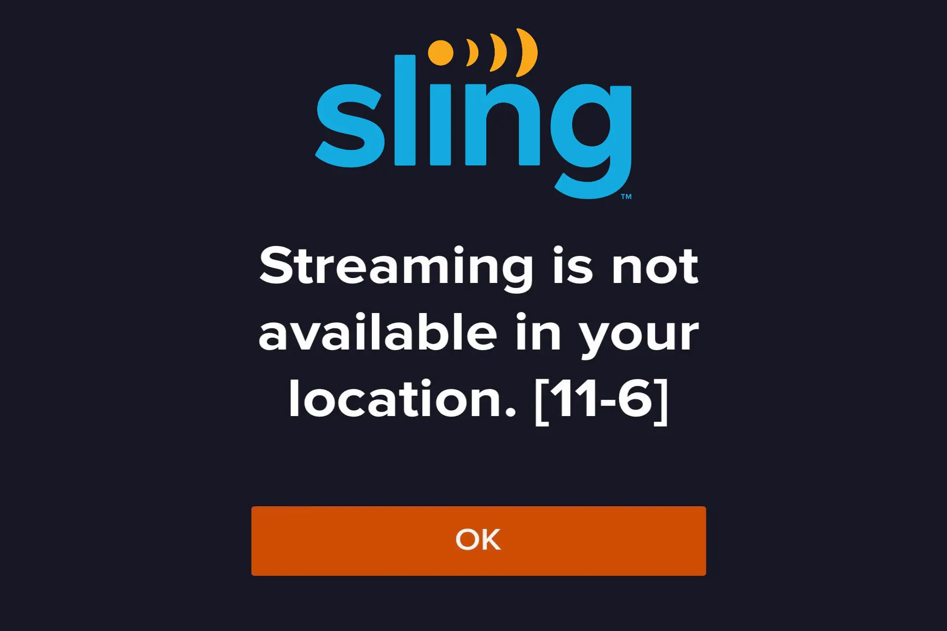 sling tv error 11-6