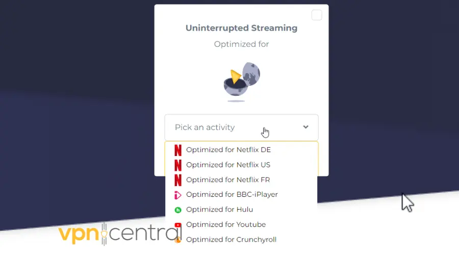 streaming optimized vpn