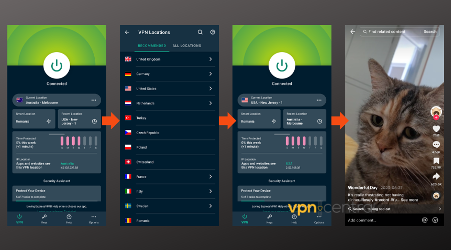 switch vpn servers to make tiktok work