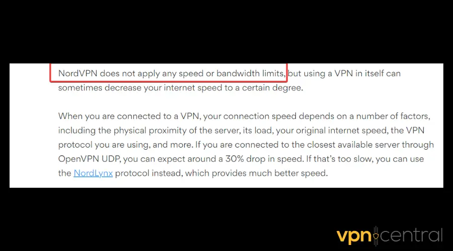 Όρια εύρους ζώνης VPN