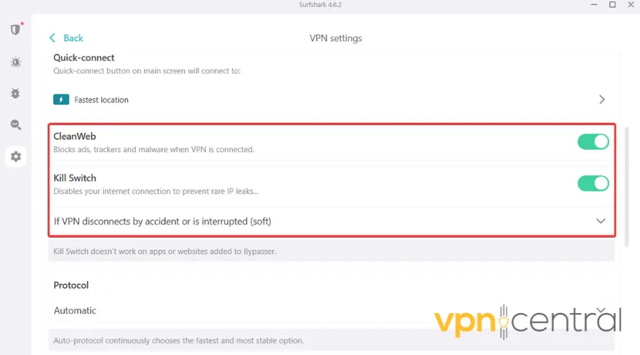 vpn security features