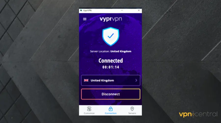 vyprvpn uk server