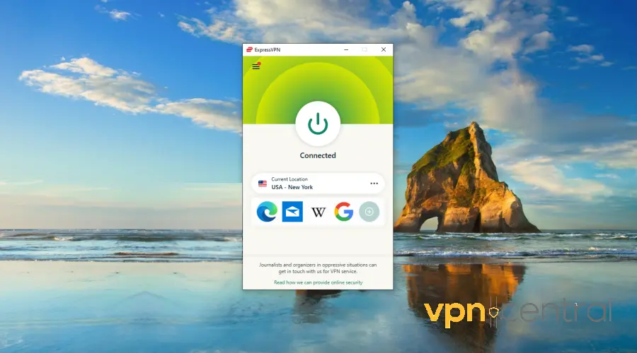 expressvpn connected to new york