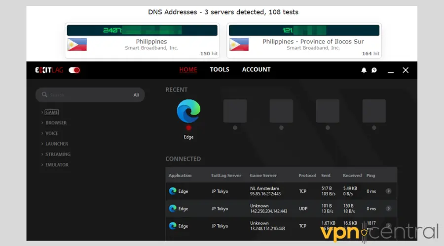 ExitLag DNS leakage