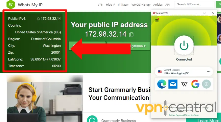 expressvpn changing IP address