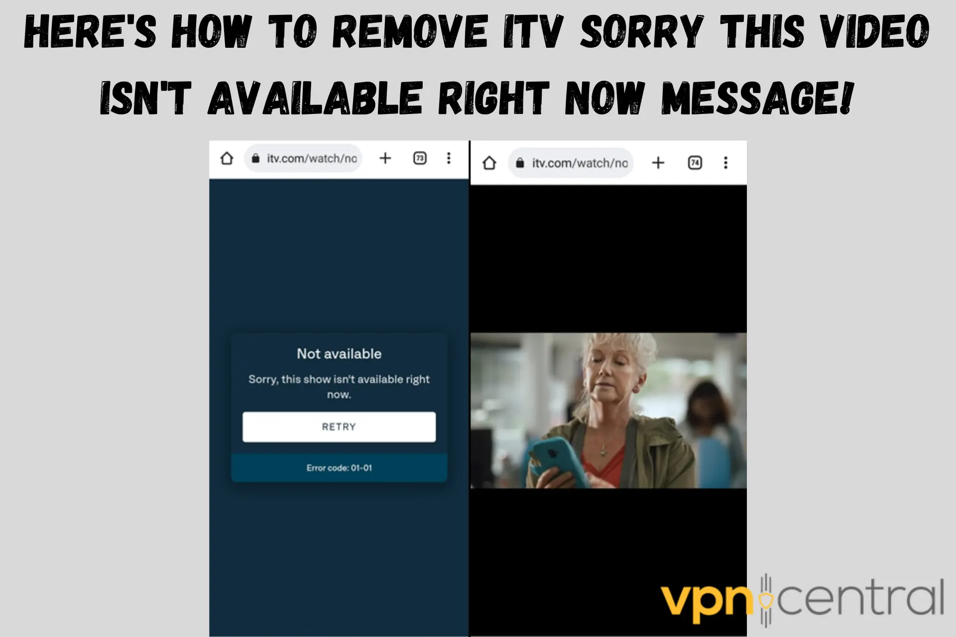 itv sorry this video isn't available right now