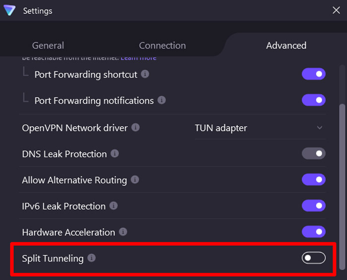 Split tunneling on Proton VPN