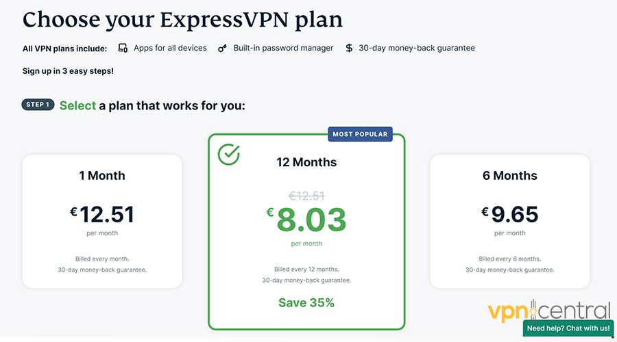 Subscribing to Express VPN