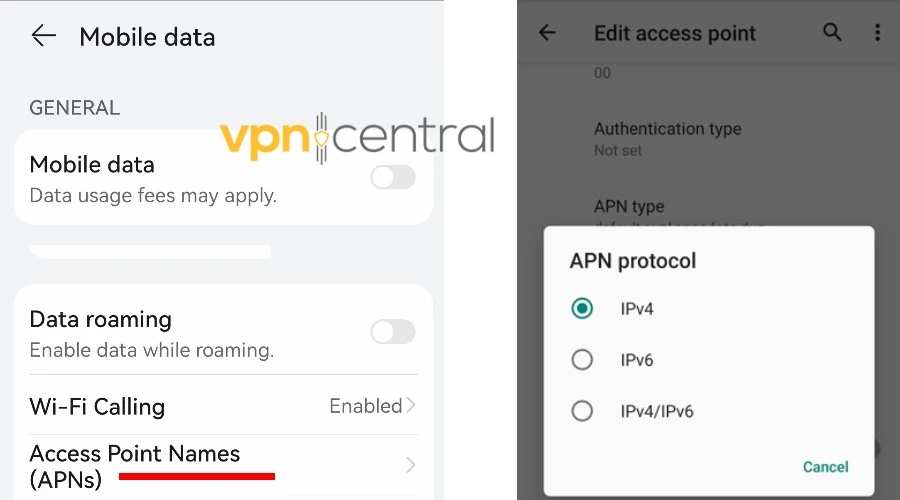 Android IPv4 settings to connect vpn with hotspot