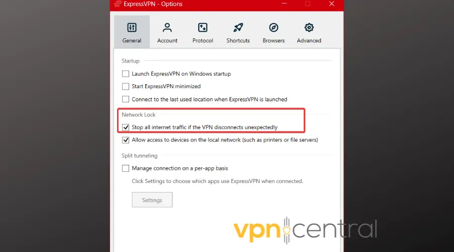 expressvpn network lock